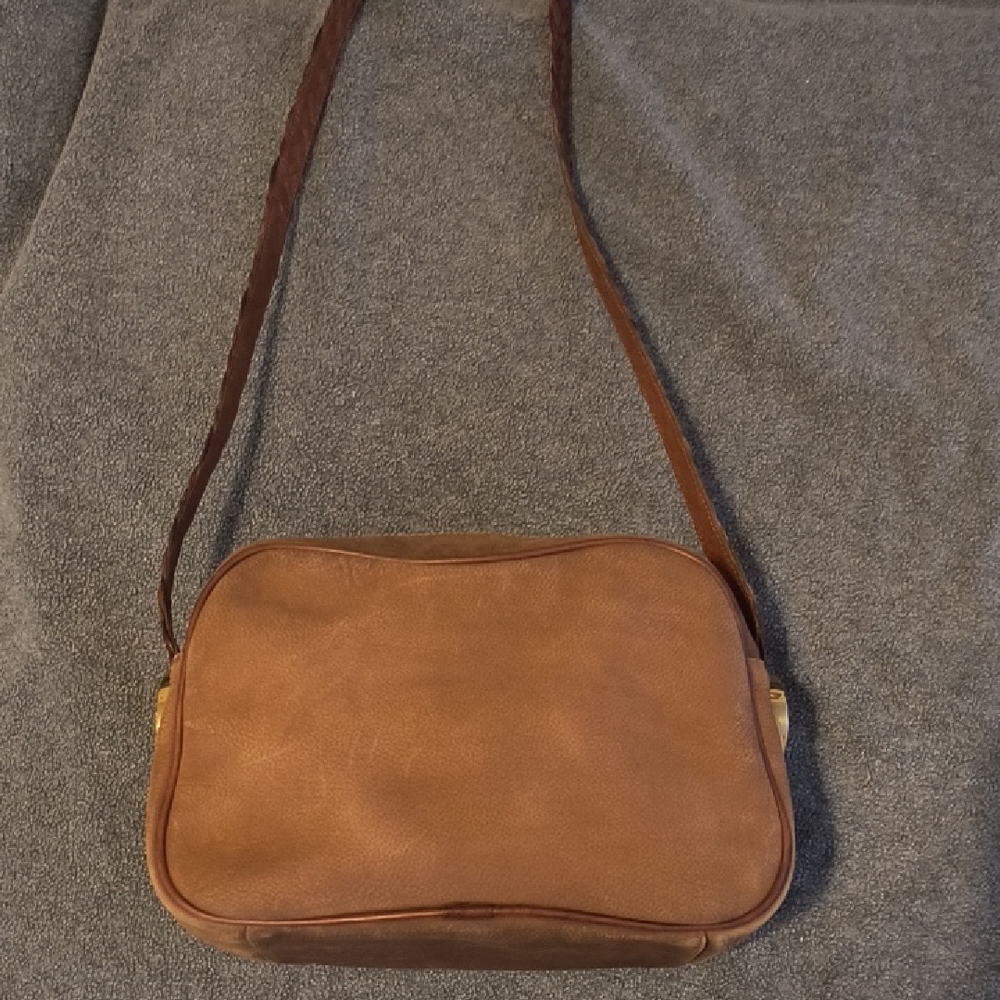 Ghurka brown Suede Leather Messenger Bag with Long Strap